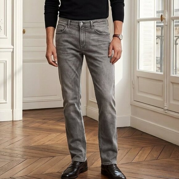 Men's Serenede Gray Distressed Jeans Size 38